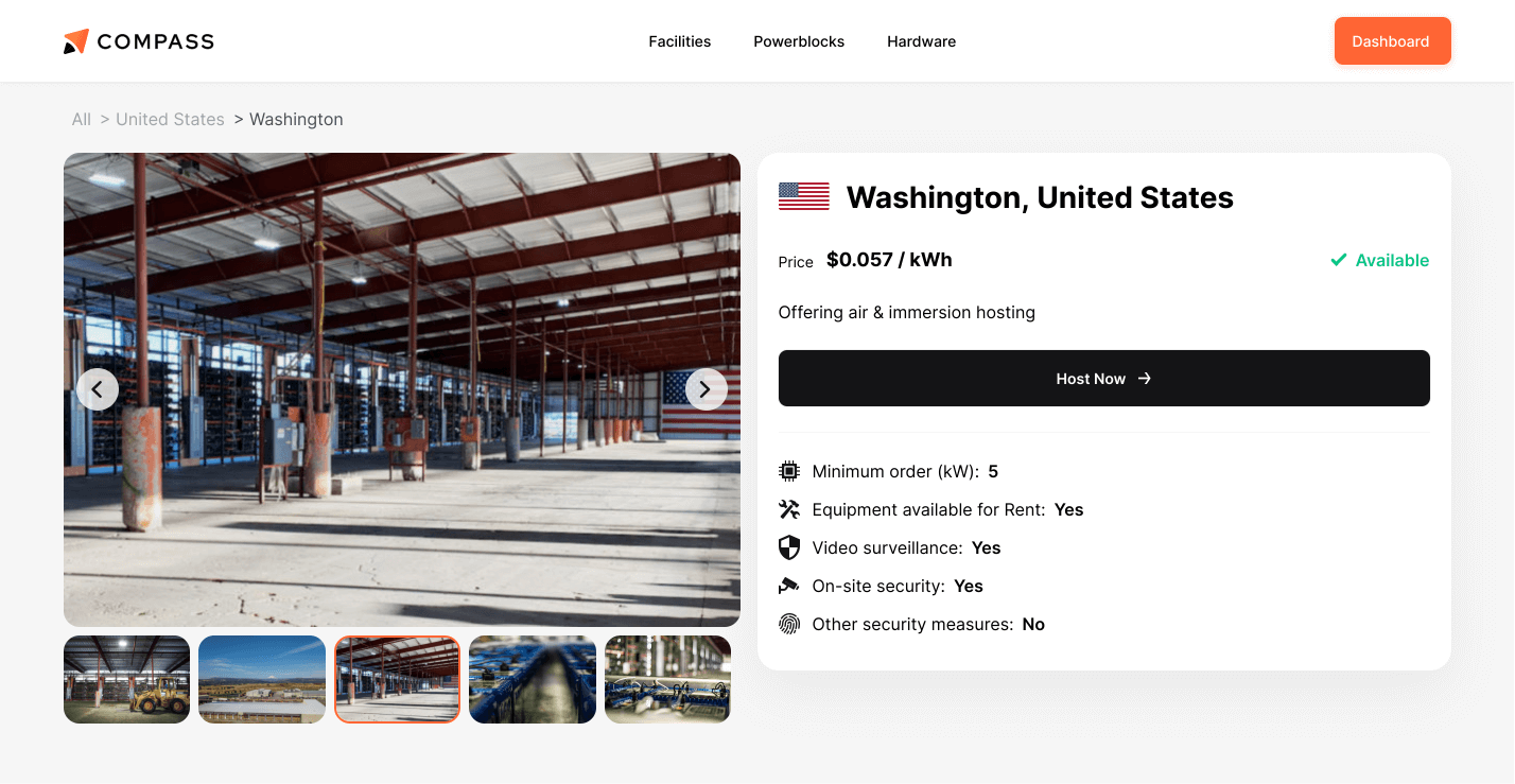 Compass Deals: S17 Purchase and Hosting in Washington, USA